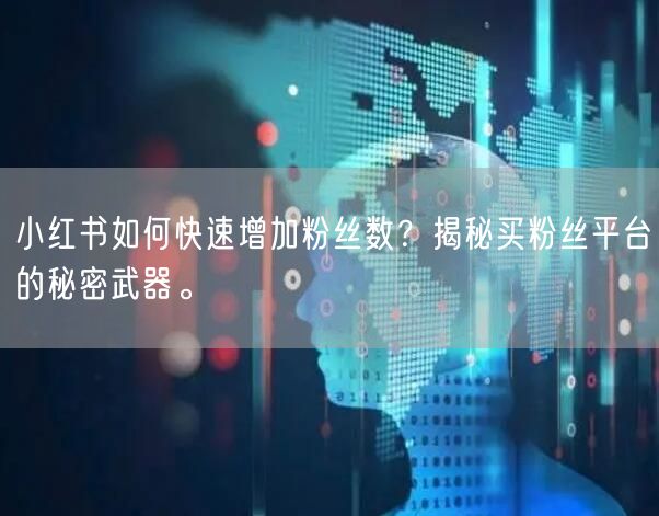 小红书如何快速增加粉丝数？揭秘买粉丝平台的秘密武器。