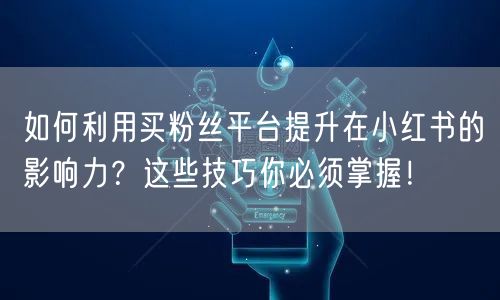 如何利用买粉丝平台提升在小红书的影响力？这些技巧你必须掌握！