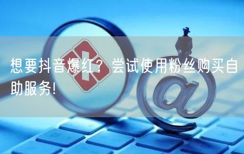 想要抖音爆红？尝试使用粉丝购买自助服务!