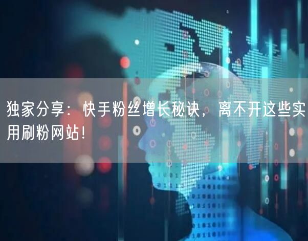 独家分享：快手粉丝增长秘诀，离不开这些实用刷粉网站！