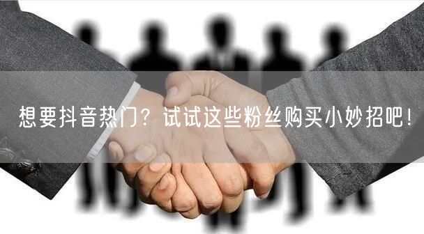 想要抖音热门？试试这些粉丝购买小妙招吧！