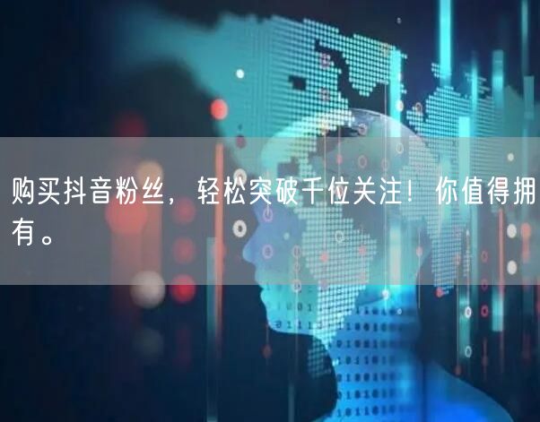 购买抖音粉丝，轻松突破千位关注！你值得拥有。