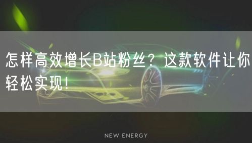 怎样高效增长B站粉丝？这款软件让你轻松实现！